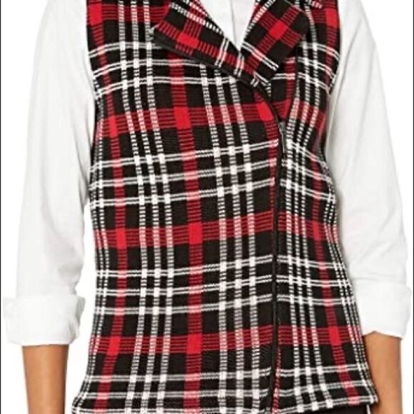 Chaps Women’s Plaid Vest Size Medium Red - Picture 1 of 6